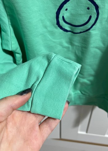 5 Yaş Beden yeşil Renk Yeşil Erkek Çocuk Baskılı Sweatshirt