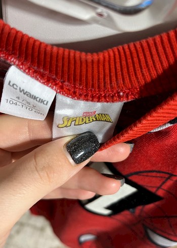 4 Yaş Beden kırmızı Renk Marvel Baskılı Kırmızı Erkek Sweatshirt