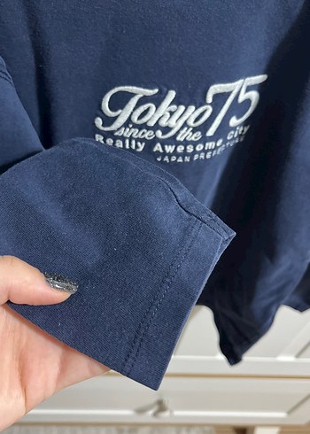 4 Yaş Beden mavi Renk Erkek Çocuk Lacivert Denim Sweatshirt