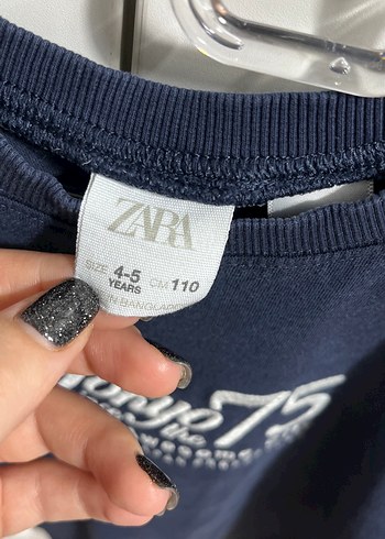 Zara Erkek Çocuk Lacivert Denim Sweatshirt