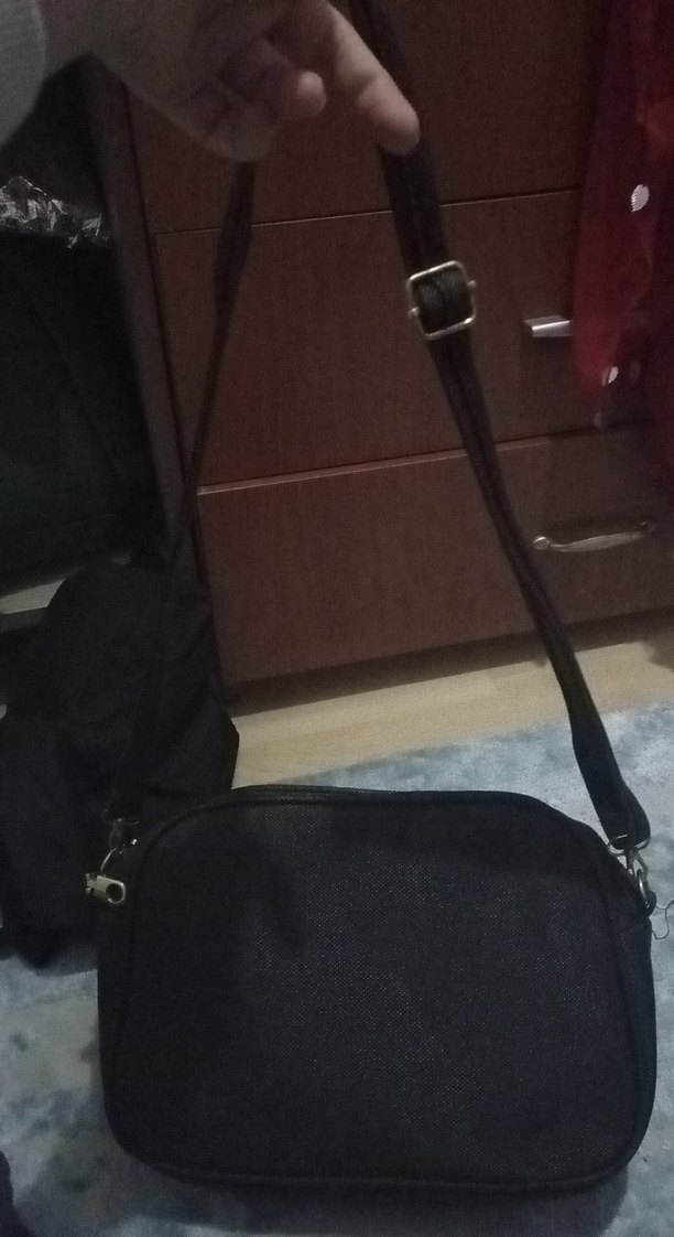 Siyah Kadın Kot Çanta Fermuarlı - Görsel 5