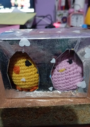 Renkli Örgü Tavşan ve Civciv Anahtarlık - Görsel 3