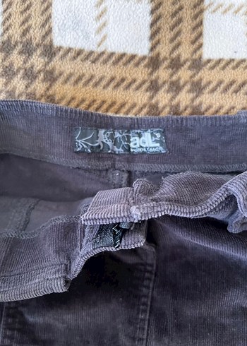 Düğmeli Midi kadife Etek - Görsel 3