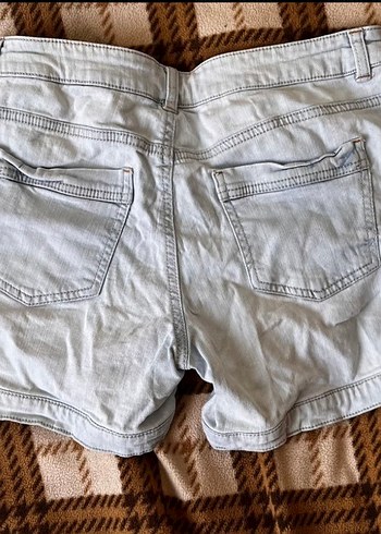 Kadın Bej Mini Denim Şort - Görsel 2