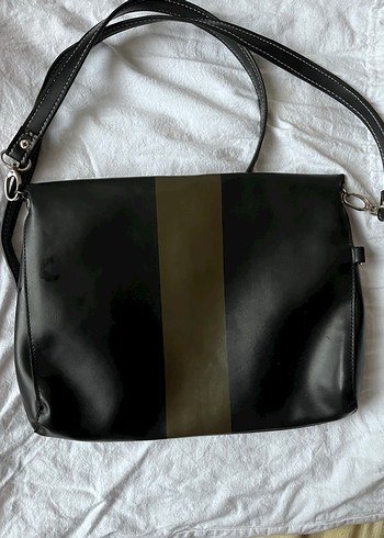 Siyah Deri Kadın Omuz Çantası - Görsel 2