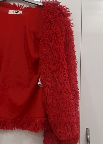 Kırmızı June marka hırka - Görsel 4