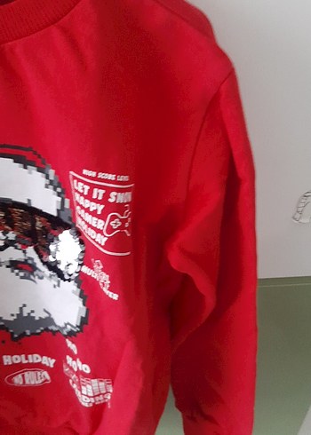 Kırmızı Baskılı Erkek Çocuk Sweatshirt - Görsel 5