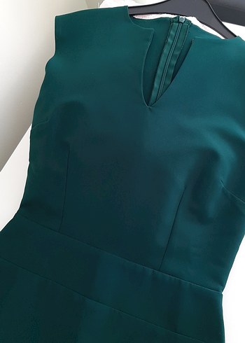 Fermuarli Yeşil Kadın Elbise - Görsel 5