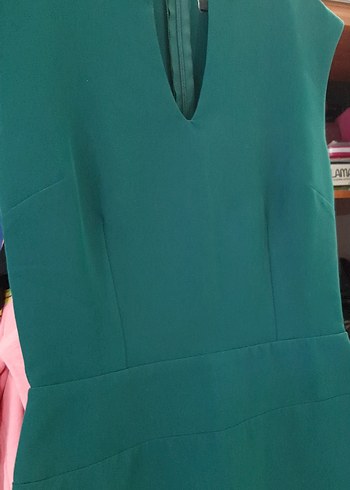 Fermuarli Yeşil Kadın Elbise - Görsel 10