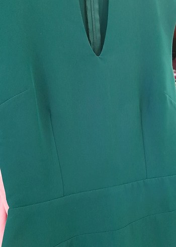 Fermuarli Yeşil Kadın Elbise - Görsel 11