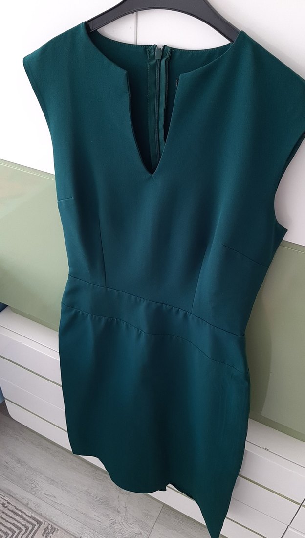 Fermuarli Yeşil Kadın Elbise - Görsel 4