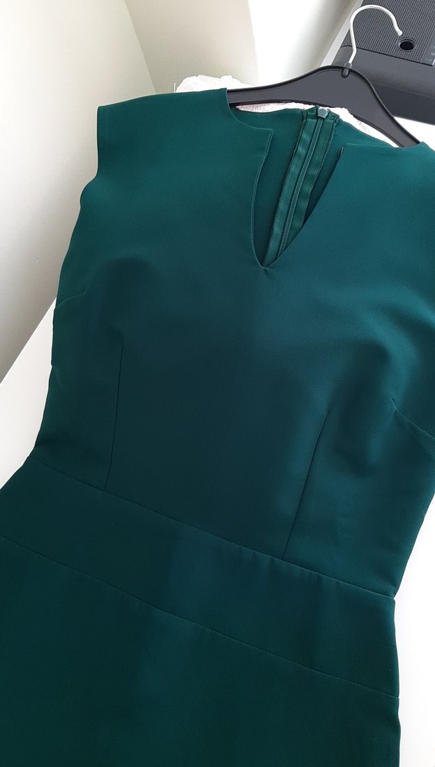 Fermuarli Yeşil Kadın Elbise - Görsel 5