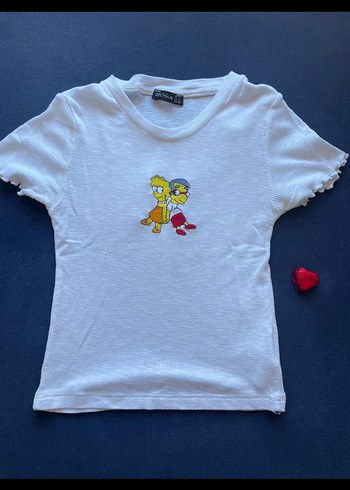 Baskılı Mini Beyaz Kadın Tişört