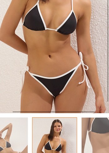 Beyaz askılı bikini