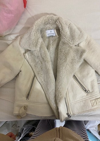 Stradi İçi kürklü süet ceket/mont - Görsel 4