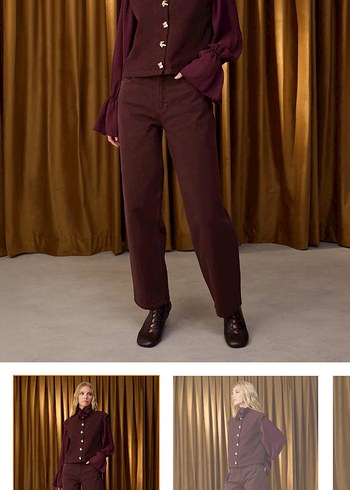 Kahverengi Düşük Bel Loose Baggy Jeans - Görsel 4