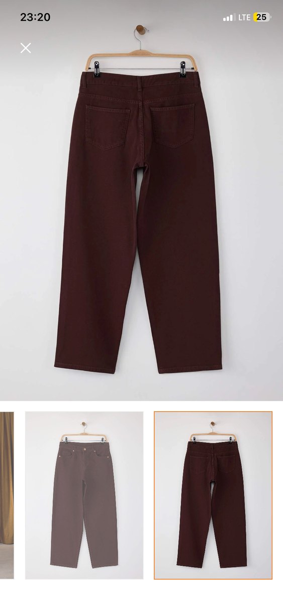 Kahverengi Düşük Bel Loose Baggy Jeans - Görsel 3