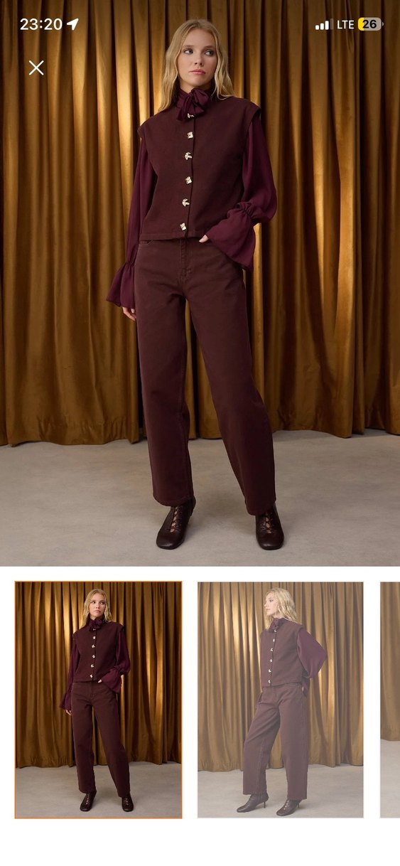 Kahverengi Düşük Bel Loose Baggy Jeans - Görsel 4