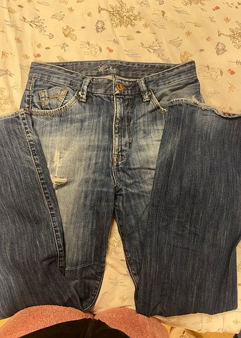 Erkek Mavi Rahat Kesim Kot Pantolon - Görsel 3