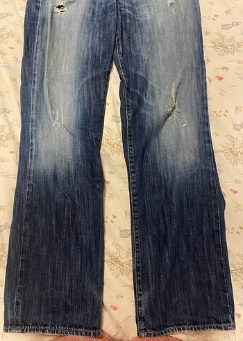 Erkek Mavi Rahat Kesim Kot Pantolon - Görsel 2