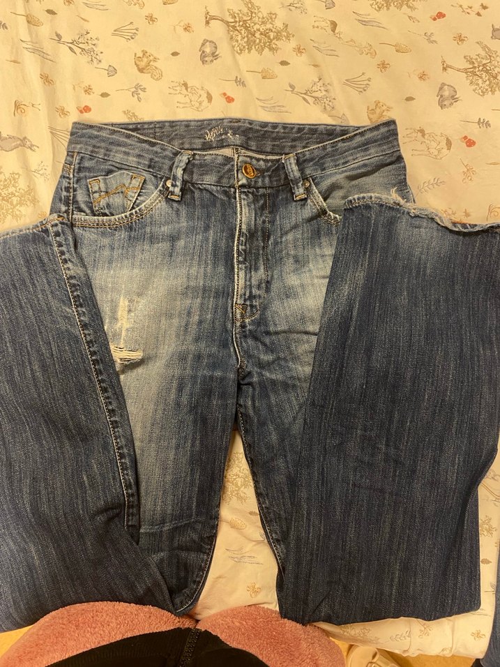 Erkek Mavi Rahat Kesim Kot Pantolon - Görsel 3