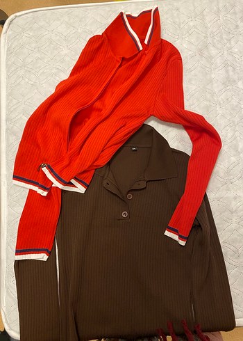 Kahverengi Polo yaka ve kırmızı ceket - Görsel 2