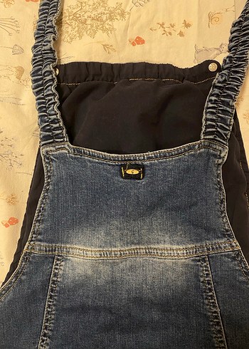 Kadın Mavi Kot Şort Salopet - Görsel 4