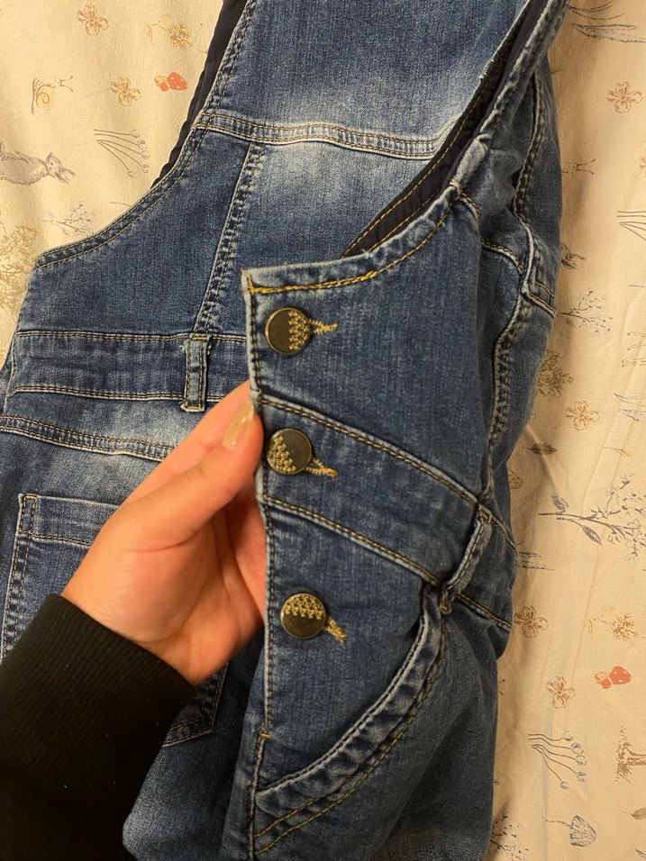 Kadın Mavi Kot Şort Salopet - Görsel 2