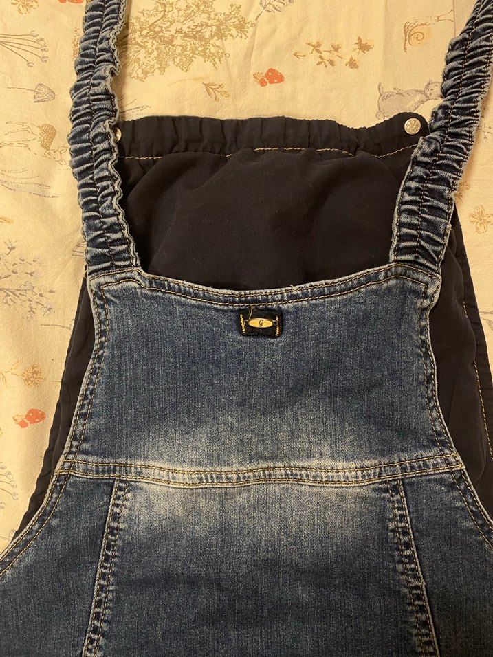 Kadın Mavi Kot Şort Salopet - Görsel 4