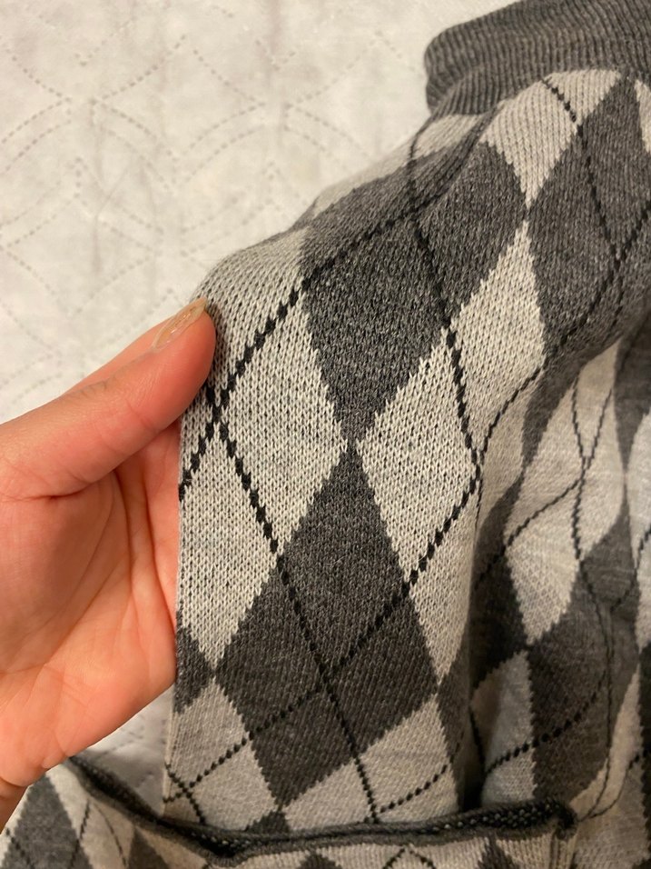 Gri Desenli Örgü Kadın Pantolon - Görsel 2