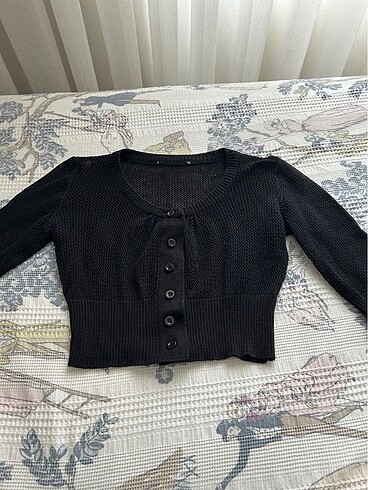 Siyah mini hırka yelek