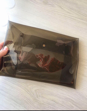 universal Beden Şeffaf siyah el çantası
