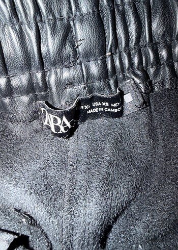 Siyah Deri Kadın Rahat Kesim Pantolon - Görsel 2