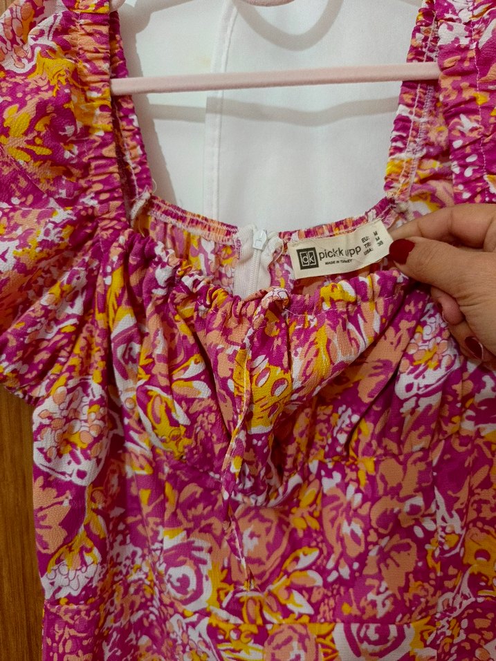 Pembe Bohem Uzun Elbise - Görsel 4