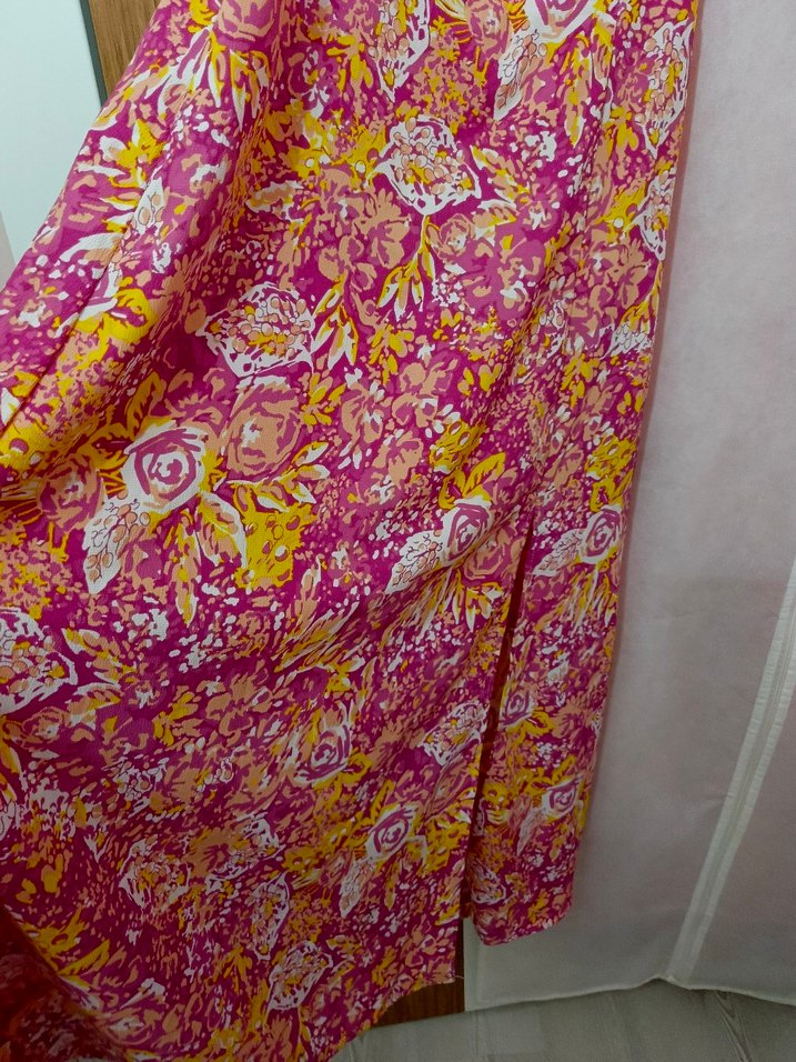 Pembe Bohem Uzun Elbise - Görsel 5