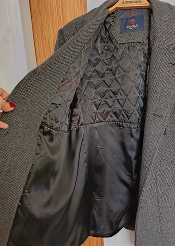 Gri Erkek Yün Düğmeli Klasik Ceket - Görsel 3