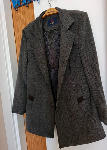 Gri Erkek Yün Düğmeli Klasik Ceket - Görsel 5