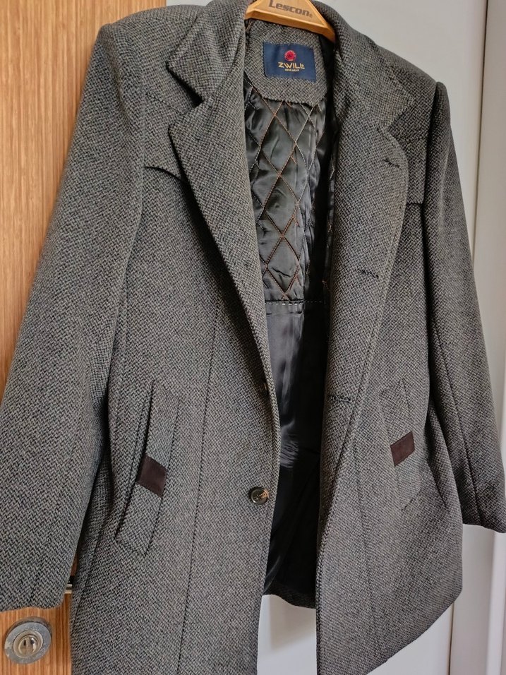 Gri Erkek Yün Düğmeli Klasik Ceket - Görsel 2