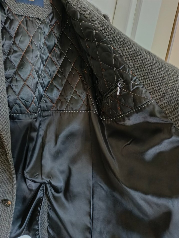 Gri Erkek Yün Düğmeli Klasik Ceket - Görsel 4