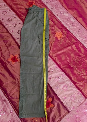 Gri Pamuklu Rahat Kesim Kemerli Kadın Pantolon - Görsel 4