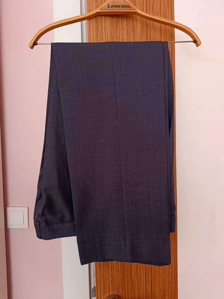 Blue grey  renk kumaş Erkek Pantolon - Görsel 4