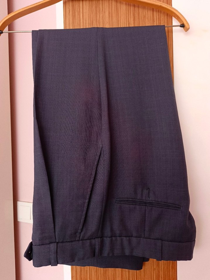 Blue grey  renk kumaş Erkek Pantolon - Görsel 5