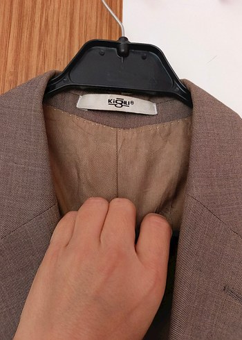 Bej Düğmeli Erkek ceket - Görsel 4