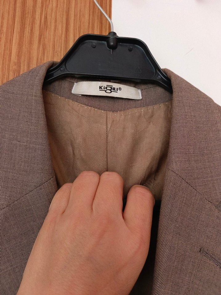 Bej Düğmeli Erkek ceket - Görsel 4