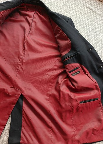 Düğmeli Klasik Lacivert Erkek Takım Elbise Ceketi - Görsel 3