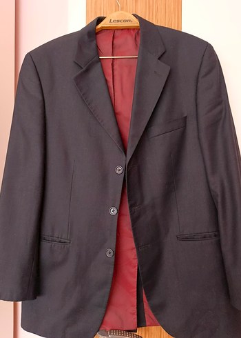 Düğmeli Klasik Lacivert Erkek Takım Elbise Ceketi - Görsel 4