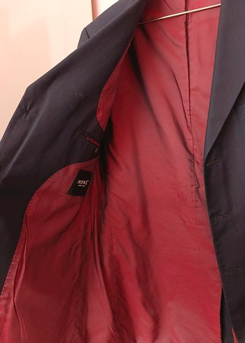 Düğmeli Klasik Lacivert Erkek Takım Elbise Ceketi - Görsel 5