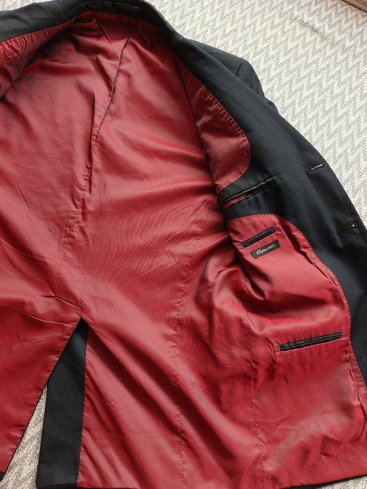 Düğmeli Klasik Lacivert Erkek Takım Elbise Ceketi - Görsel 3