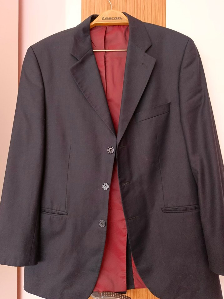 Düğmeli Klasik Lacivert Erkek Takım Elbise Ceketi - Görsel 4