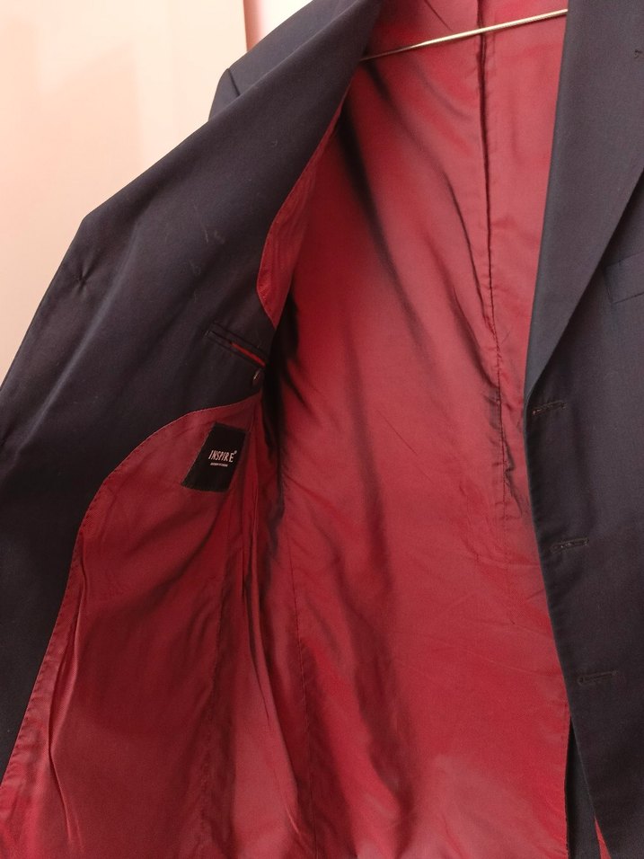 Düğmeli Klasik Lacivert Erkek Takım Elbise Ceketi - Görsel 5